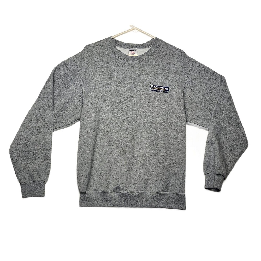 Jerzees Super Sweats Men's M Heather Gray Michelin Parsley Tire Crewneck